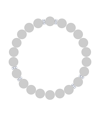 パワーストーンオーダーメイド 3ポイントの8mm+ロンデルブレスレット - 個性的なデザイン