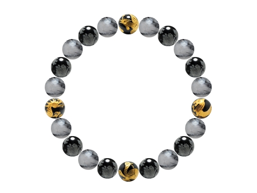 パワーストーンオーダーメイド メンズ10mmシンプルブレスレット - 男性にぴったりの存在感 (1033294)