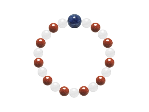 パワーストーンオーダーメイド カッコいい8mm＋12mmブレスレット - 引き締まったデザイン (1033312)