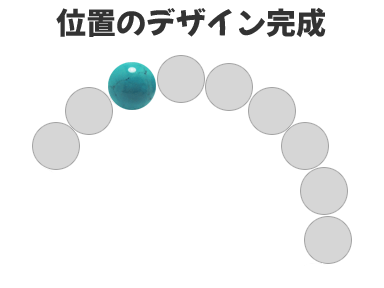 4.位置のデザイン完成:パワーストーンが選択した場所に反映されて、あなただけのオリジナルデザインが完成します。
