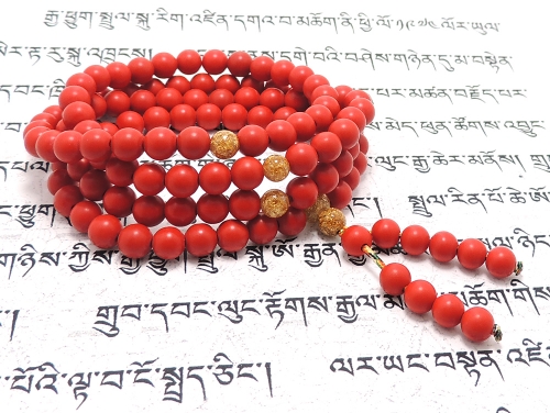 チベット紅朱砂本式6ミリ数珠 超レア・入手困難・高級一点物現品限り [送料無料]